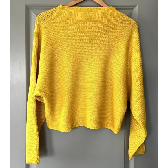 Leith Nordstrom Yellow Crop Knit Sweater Dolman Sleeve Women's Size XS - Picture 2 of 7